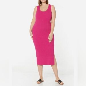 The Drop Hot Pink Yasmin Midi Dress Size 3X NWT